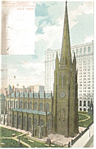 New York Ny Trinity Church Postcard P10632