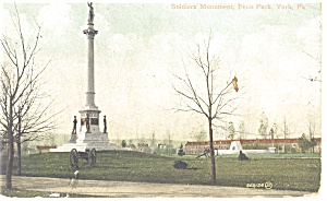 York Pa Soldier S Monument Postcard P12074