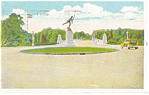 Binghamton NY Spanish War Monument Postcard p12649 1936 (Image1)