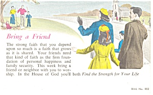 Bring a Friend to Church Postcard p12756 (Image1)