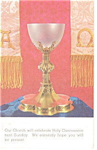 Holy Communion Notice Postcard p12772 1973 (Image1)