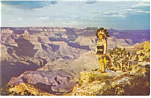 American Indian at Grand Canyon Postcard p12832 (Image1)
