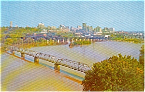 Richmond VA Skyline and James River  Postcard p1289 (Image1)