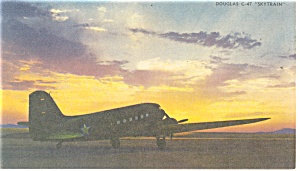 C 47 Douglas Skytrain Army Transport Postcard p13556 (Image1)