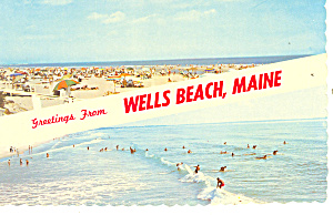 Wells Beach Maine Postcard p13626 (Image1)