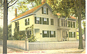 Whittier s Home Amesbury, MA Postcard p15239 1911 (Image1)