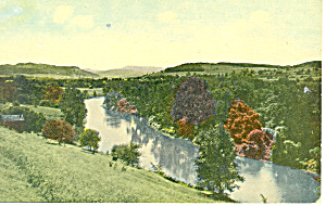 Grass and  Tree Lined Stream, Scenic Postcard p15263 (Image1)