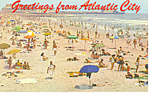 Beach Atlantic City NJ Postcard p15608 1961 (Image1)