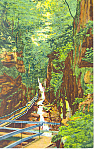Franconia Notch NH Flume Gorge Postcard p15757 (Image1)