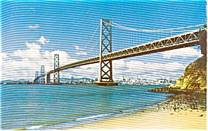 San Francisco Bay Bridge Postcard p1583 (Image1)