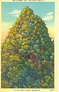Chimney Tops Smoky Mountains National Park TN Postcard p18001 (Image1)