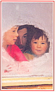 Winter Window Scene Postcard P18133