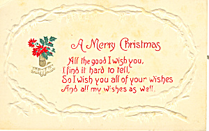 A Merry Christmas Postcard P21193