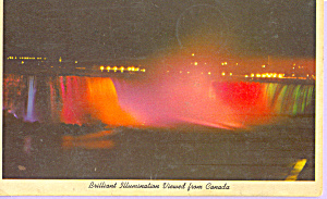 Niagara Falls From Canada Illuminated Postcard P21997
