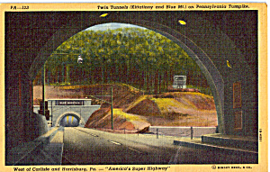 Twin Tunnels On Pennsylvania Turnpike Postcard P24512