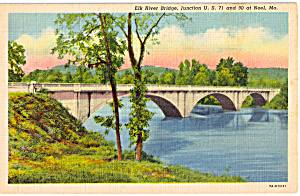 Elk River Bridge Noel Missouri Postcard p24535 (Image1)