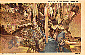 Princess Column Luray Caverns VA Postcard p25127 (Image1)
