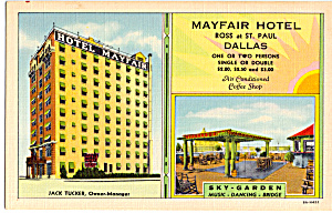 Mayfair Hotel Dallas Texas Postcard P26186