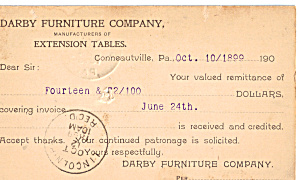Darby Furniture Company 1899 Postcard p26957 (Image1)