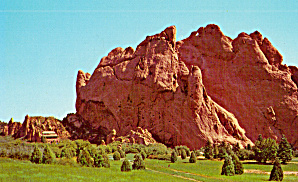 North Gate Rock and Hidden Inn Garden of the Gods CO Postcard p27984 (Image1)