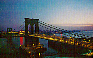 Brooklyn Bridge New York City Postcard p29556 (Image1)