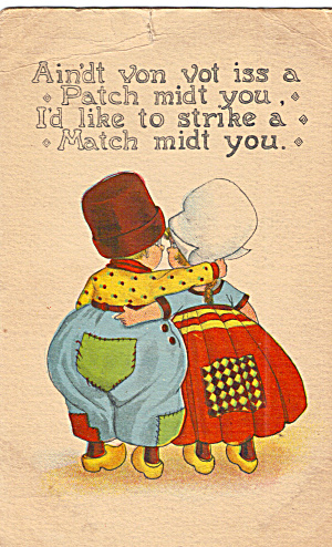 Dutch Boy And Girl Comical Postcard P30466 1916