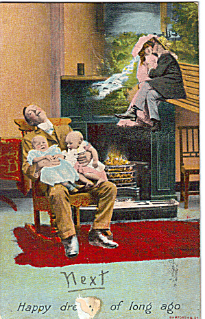 Father With Twins Comical Postcard P30467