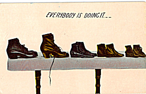 Boots On A Table Postcard P30539