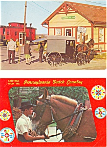 Amish Horse and Buggy Postcard Lot of 2 p3199 (Image1)
