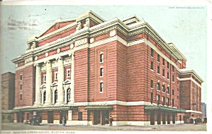 Boston Ma Opera House White Border Postcard P32128 1911