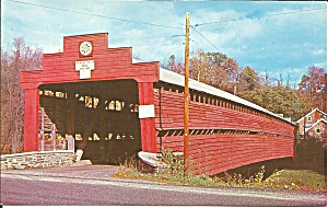 Lenhartsville Pa Covered Bridge At Dreibelbis Station Postcard P32510