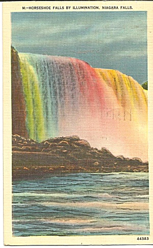 Horseshoe Falls Niagara Falls Illuminated P33204 1948