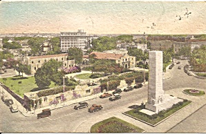 San Antonio Tx Alamo Cenotaph Handcolored Postcard P34098