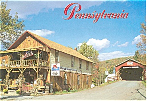 Forksville PA  Covered Bridge Postcard p3432 (Image1)
