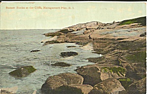 Naragansett Pier, RI Sunset Rocks at the Cliff p34483 1910 (Image1)