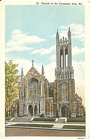 Erie PA Church of the Covenant postcard p36126	 (Image1)