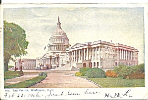 Washington DC US Capitol postcard p36587 1906 (Image1)