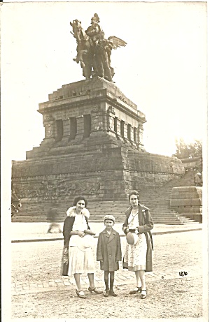 Family Photo German Monument  RPPC p37155 (Image1)