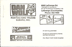 Advertising Postcard Dan Wolf Pontiac GMC p37174 (Image1)