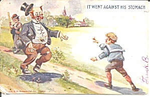 Comical Pitcher Hits Man with Ball p37331 (Image1)