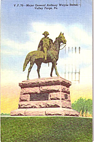 Valley Forge Pa Major General Anthony Wayne Statue P38726
