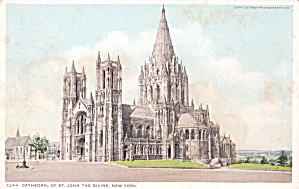 New York City Cathedral of St John the Devine Phostint Card Detroit Pub P41459F (Image1)