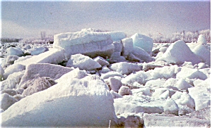 Ice on the Moose River Ontario Canada Postcard p4720 (Image1)