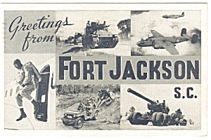 Fort Jackson SC WWII Era Postcard p5880 (Image1)