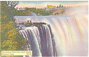 Niagara Falls Horseshoe Falls Linen Postcard p5913 (Image1)