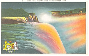 Niagara Falls at Night From Prospect Point Postcard p8040 (Image1)