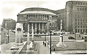 Central Library Manchester England Real Photo Postcard p8137 (Image1)