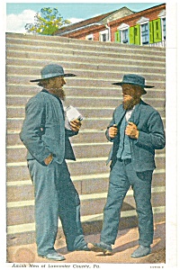 Amish Men At Lancaster County,pa Postcard P9572