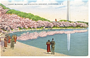Washington DC Washington Monument Postcard p9822 1938 (Image1)