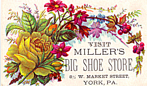 Miller S Big Shoe Store Trade Card Tc0120